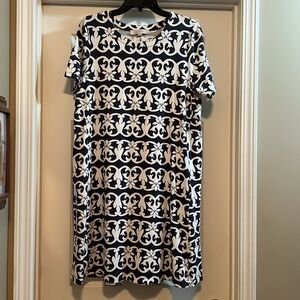 Ann Taylor Loft Petite Large Charcoal Gray Dress